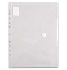 Конверт на кнопке Бюрократ -PK880CLEAR/1 A4 с перфорац. по длинной стороне пластик 0.18мм прозрачный