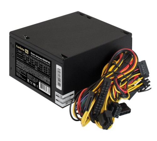 Exegate EX221639RUS Блок питания 600W ATX-600NPXE(+PFC), black, 12cm fan, 24+(4+4)p, (6+2)p PCI-E, 3*SATA