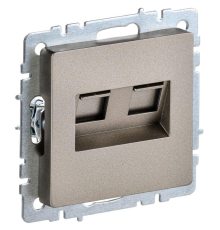 IEK BR-K20-1-K37 BRITE Роз. комп. 2-ая RJ45 кат.5E РК10-2-БрШ шамп.