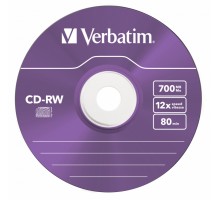 Диск CD-RW Verbatim 700Mb 12x Slim case (5шт) Color (43167)