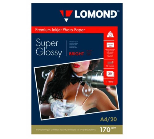 Фотобумага Lomond 1101101 A4/170г/м2/20л./белый высокоглянцевое для струйной печати Фотобумага Lomond 1101101 A4/170г/м2/20л./белый высокоглянцевое для струйной печати