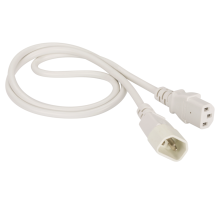 Шнур питания C13-C14, 3х0.75, 220В, 10А, белый, 1.8 метра (LAN-PP13/14-1.8-WH)