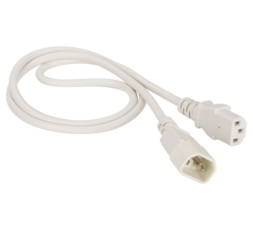 Шнур питания C13-C14, 3х0.75, 220В, 10А, белый, 1.8 метра (LAN-PP13/14-1.8-WH)