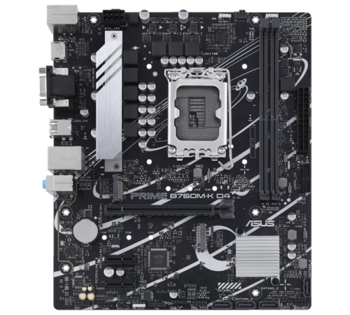Материнская плата ASUS PRIME B760M-K D4, LGA1700, B760, 2*DDR4, HDMI+VGA, 4xSATA3 + RAID, M2, Audio, Gb LAN, USB 3.2, USB 2.0, mATX; 90MB1DS0-M0EAY0 (PRIME B760M-K D4)