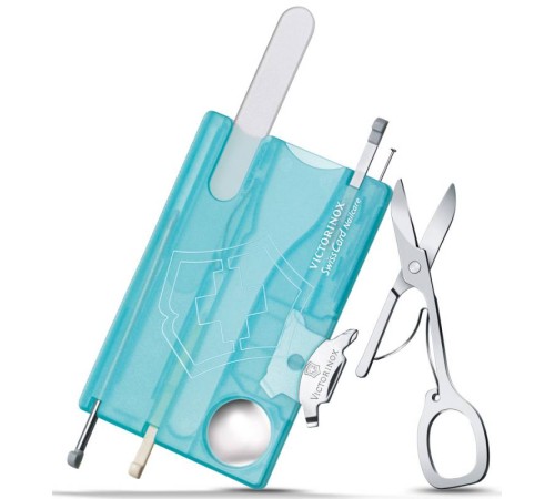 Швейцарская карта Victorinox SwissCard Nailcare (0.7240.T21) бирюзовый полупрозрачный коробка подарочная Швейцарская карта Victorinox SwissCard Nailcare (0.7240.T21) бирюзовый полупрозрачный коробка подарочная