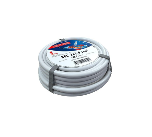 Провод ПВС 2x1.5 Б (уп.5м) Rexant 01-8035-5 Провод ПВС 2x1.5 Б (уп.5м) Rexant 01-8035-5