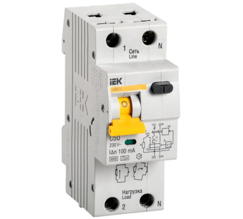 Iek MAD22-5-050-C-100 АВДТ 32 C50 100мА - Автоматический Выключатель Дифф. тока Iek MAD22-5-050-C-100 АВДТ 32 C50 100мА - Автоматический Выключатель Дифф. тока