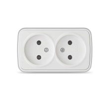 Розетка 2-м ОП Электра 16А IP20 без заземл. бел. Союз 0024