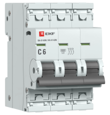 Выключатель автоматический 3P 6А (C) 6кА ВА 47-63N PROxima EKF M636306C