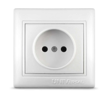Розетка 1-м СП Севиль 16А IP20 без заземл. бел. UNIVersal С0022