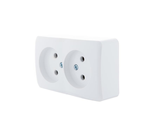 Розетка 2-м ОП Viola 16А IP20 без заземл. бел. LEZARD 751-0200-128