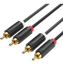Кабель Vention аудио 2RCA M/2RCA M - 2м Чёрный Кабель Vention 2RCA(m)/2RCA(m) - 2 м (BCMBH)