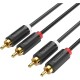 Кабель Vention аудио 2RCA M/2RCA M - 2м Чёрный Кабель Vention 2RCA(m)/2RCA(m) - 2 м (BCMBH)