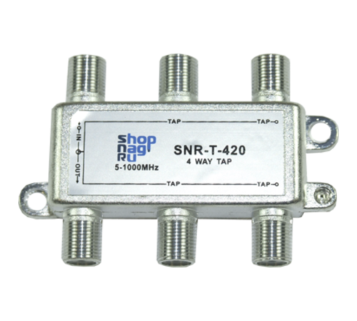Ответвитель абонентский SNR-T-414 на 4 отвода, вносимое затухание IN-TAP 14dB.