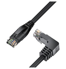 GCR Патч-корд прямой 15.0m UTP кат.5e, черный, верхний угол, литой, ethernet high speed, RJ45, T568B Greenconnect GCR-53938