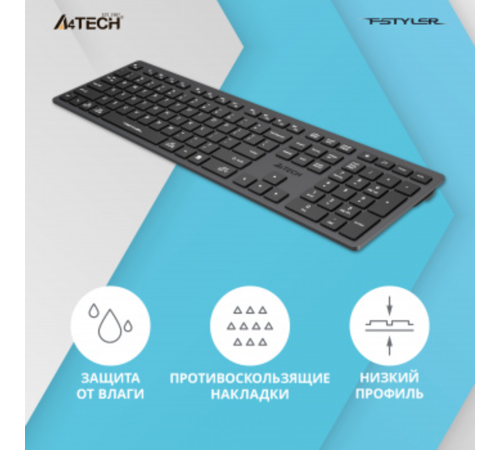 Клавиатура A4Tech Fstyler FX50 серый USB slim Multimedia (FX50 GREY) [FX50 GREY]