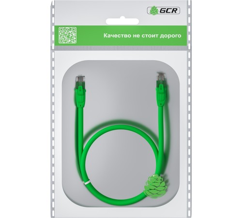 GCR Патч-корд прямой 1.5m UTP кат.6, зеленый, 24 AWG, ethernet high speed, RJ45, T568B, GCR-52386 Greenconnect GCR-52386