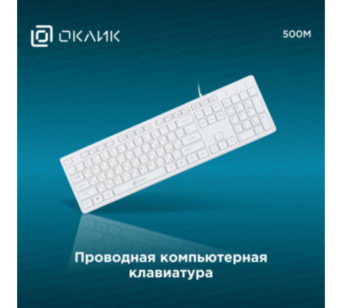 Клавиатура Oklick 500M белый USB slim Multimedia  [1061586]