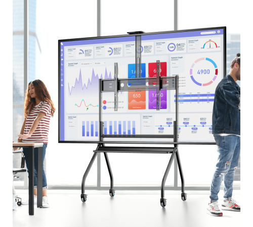 ONKRON стойка для телевизора с кронштейном 60"-120", мобильная, чёрная TS2080