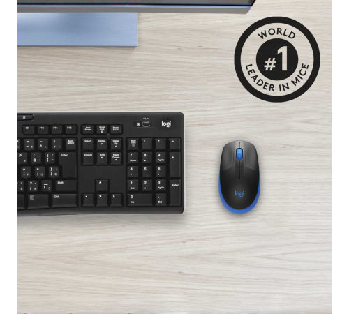 Мышь беспроводная полноразмерная Logitech M190 Blue (M/N: MR0087 / CU0019)