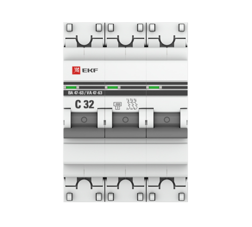 EKF mcb4729-3-32C Автоматический выключатель 3P 32А (C) 4,5кА ВА 47-29 EKF Basic EKF mcb4729-3-32C Автоматический выключатель 3P 32А (C) 4,5кА ВА 47-29 EKF Basic