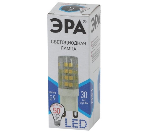 Лампы СВЕТОДИОДНЫЕ СТАНДАРТ LED JCD-5W-CER-840-G9 (диод, капсула, 5Вт, нейтр, G9) ЭРА Б0027864