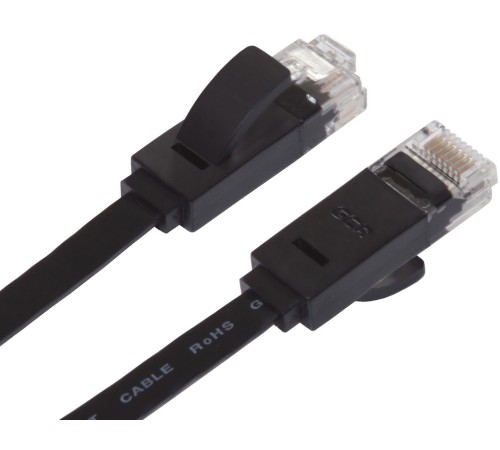 GCR Патч-корд 5.0m, кат.6, PROF, плоский,прямой, UTP, медь, черный, 30 AWG, ethernet high speed 10 Гбит/с, RJ45, T568B (GCR-LNC616-5.0m) GCR Патч-корд 5.0m, кат.6, PROF, плоский,прямой, UTP, медь, черный, 30 AWG, ethernet high speed 10 Гбит/с, RJ45, T568B (GCR-LNC616-5.0m)