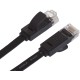 GCR Патч-корд 5.0m, кат.6, PROF, плоский,прямой, UTP, медь, черный, 30 AWG, ethernet high speed 10 Гбит/с, RJ45, T568B (GCR-LNC616-5.0m)