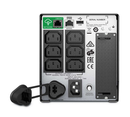 APC Smart-UPS, Line Interactive, 750VA, Tower, 230V, 6x IEC C13 outlets, SmartConnect Port+SmartSlot, AVR, LCD APC Smart-UPS, Line Interactive, 750VA, Tower, 230V, 6x IEC C13 outlets, SmartConnect Port+SmartSlot, AVR, LCD