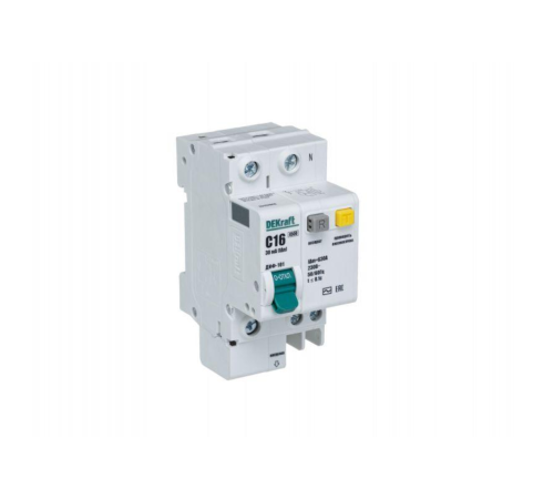 Выключатель автоматический дифференциального тока 2п (1P+N) C 16А 30мА тип AC ДИФ-101 со встроен. за