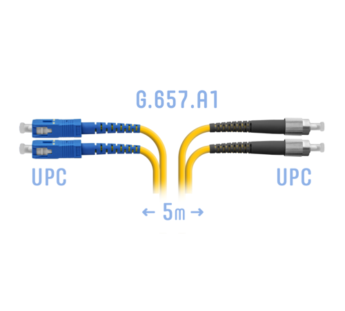 Патчкорд оптический FC/UPC-SC/UPC SM G.657.A1 Duplex 5 метров Патчкорд оптический FC/UPC-SC/UPC SM G.657.A1 Duplex 5 метров