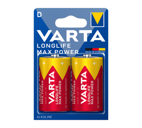 Батарейка Varta LONGLIFE MAX POWER (MAX TECH) LR20 D BL2 Alkaline 1.5V (4720) (2/20/100) (2 шт.) VARTA 04720101402