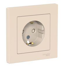 Systeme electric ATN000244 ATLASDESIGN РОЗЕТКА с заземлением со шторками, 16А, в сборе, БЕЖЕВЫЙ