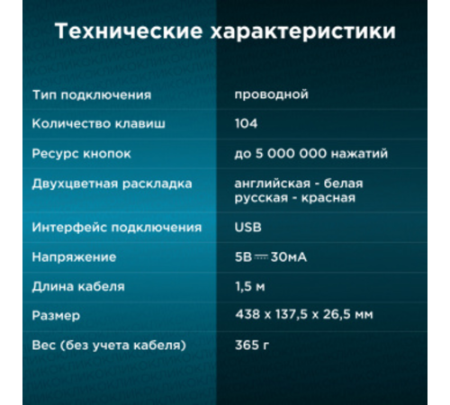 Клавиатура Oklick 120M черный USB [1083044]