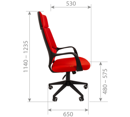 Офисное кресло Chairman 525 ткань 26-28 черн (7103574)