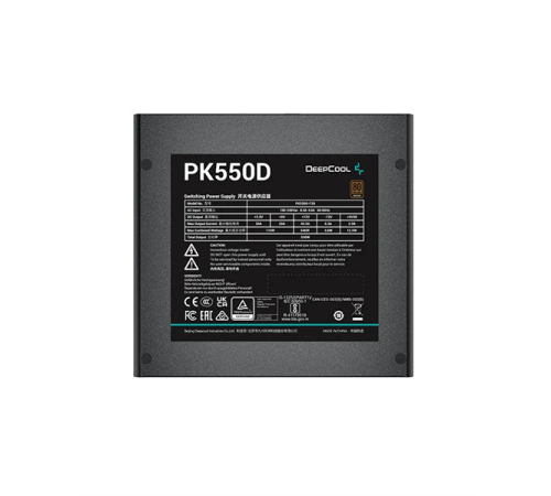 Блок питания Deepcool PK550D (ATX 2.4, 550W, PWM 120mm fan, Active PFC+DC to DC, 80+ BRONZE) RET (PK550D)