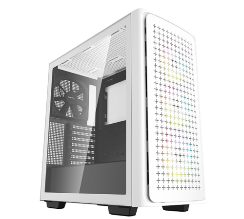 Корпус Deepcool CK560 WH без БП, боковое окно (закаленное стекло), 3xARGB LED 120мм вентилятора спереди и 1x140мм вентилятор сзади, белый, ATX (CK560 WH)