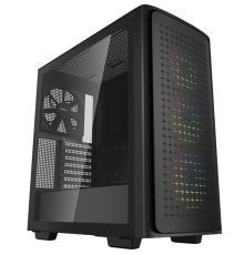 Корпус Deepcool CK560 без БП, боковое окно (закаленное стекло), 3xARGB LED 120мм вентилятора спереди и 1x140мм вентилятор сзади, черный, ATX (CK560)