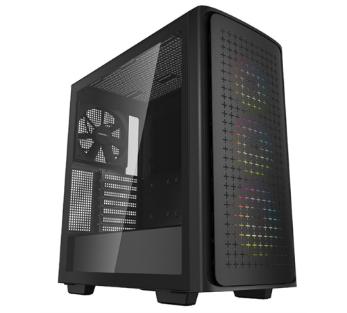 Корпус Deepcool CK560 без БП, боковое окно (закаленное стекло), 3xARGB LED 120мм вентилятора спереди и 1x140мм вентилятор сзади, черный, ATX (CK560)
