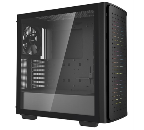 Корпус Deepcool CK560 без БП, боковое окно (закаленное стекло), 3xARGB LED 120мм вентилятора спереди и 1x140мм вентилятор сзади, черный, ATX (CK560)