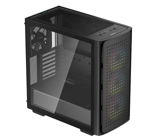 Корпус Deepcool CK560 без БП, боковое окно (закаленное стекло), 3xARGB LED 120мм вентилятора спереди и 1x140мм вентилятор сзади, черный, ATX (CK560)
