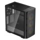 Корпус Deepcool CK560 без БП, боковое окно (закаленное стекло), 3xARGB LED 120мм вентилятора спереди и 1x140мм вентилятор сзади, черный, ATX (CK560)