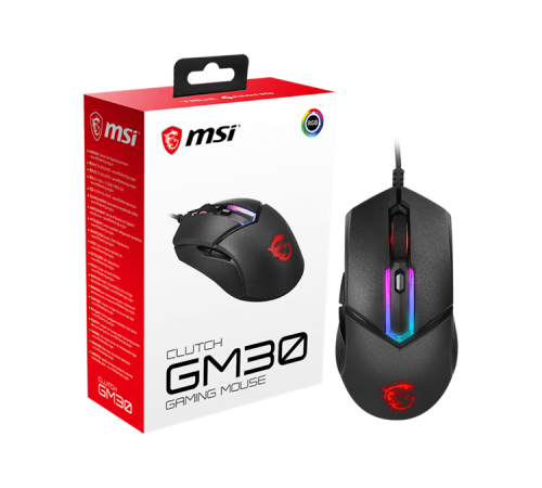 Мышь проводная Gaming Mouse MSI Clutch GM30, Wired, DPI 6200, RGB lighting (S12-0401850-D22)