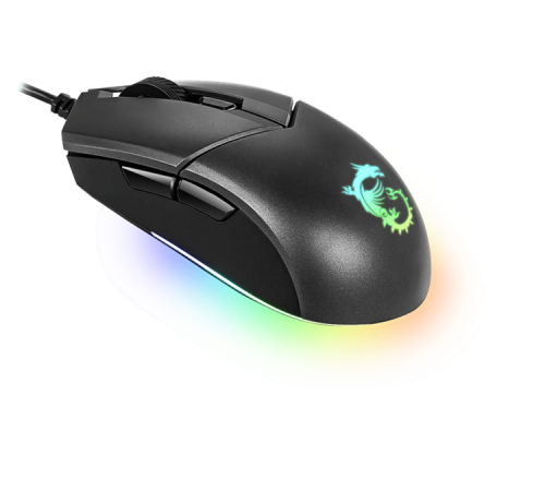 Мышь  проводная Gaming Mouse MSI Clutch GM11, Wired, DPI 5000, symmetrical design, RGB lighting, Black (S12-0402030-CLA)