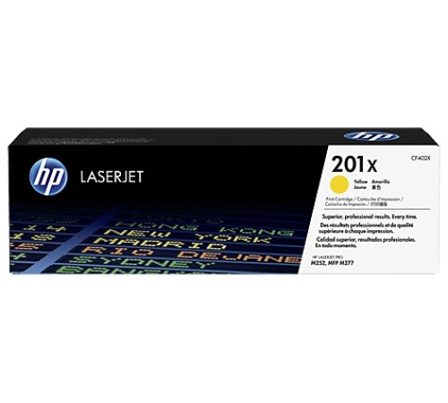 Картридж лазерный HP 201X CF402X желтый (2300стр.) для HP CLJ Pro M252/M277