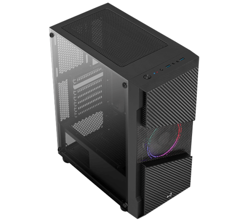 Корпус Aerocool MENACE SATURN FRGB-G-BK-v1 (ATX, стекло, сетка, USB3.0 x2, 1x12cm Saturn FRGB fan) (MENACE SATURN FRGB-G-BK-v1)