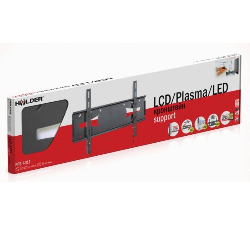 Кронштейн для телевизора Holder PFS-4017 черный 32"-60" макс.40кг настенный фиксированный Кронштейн для телевизора Holder PFS-4017 черный 32"-60" макс.40кг настенный фиксированный