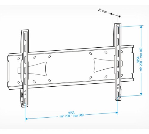 Кронштейн для телевизора Holder PFS-4017 черный 32"-60" макс.40кг настенный фиксированный Кронштейн для телевизора Holder PFS-4017 черный 32"-60" макс.40кг настенный фиксированный