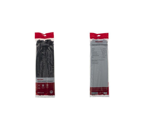 Rexant (07-0401-8) Хомут nylon 8.0х400 мм 100 шт черный Rexant (07-0401-8) Хомут nylon 8.0х400 мм 100 шт черный