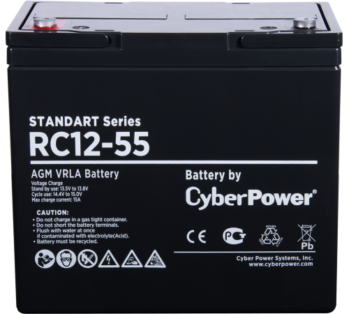 Аккумуляторная батарея SS CyberPower RC 12-55 / 12 В 55 Ач CyberPower Standart Series RC 12-55